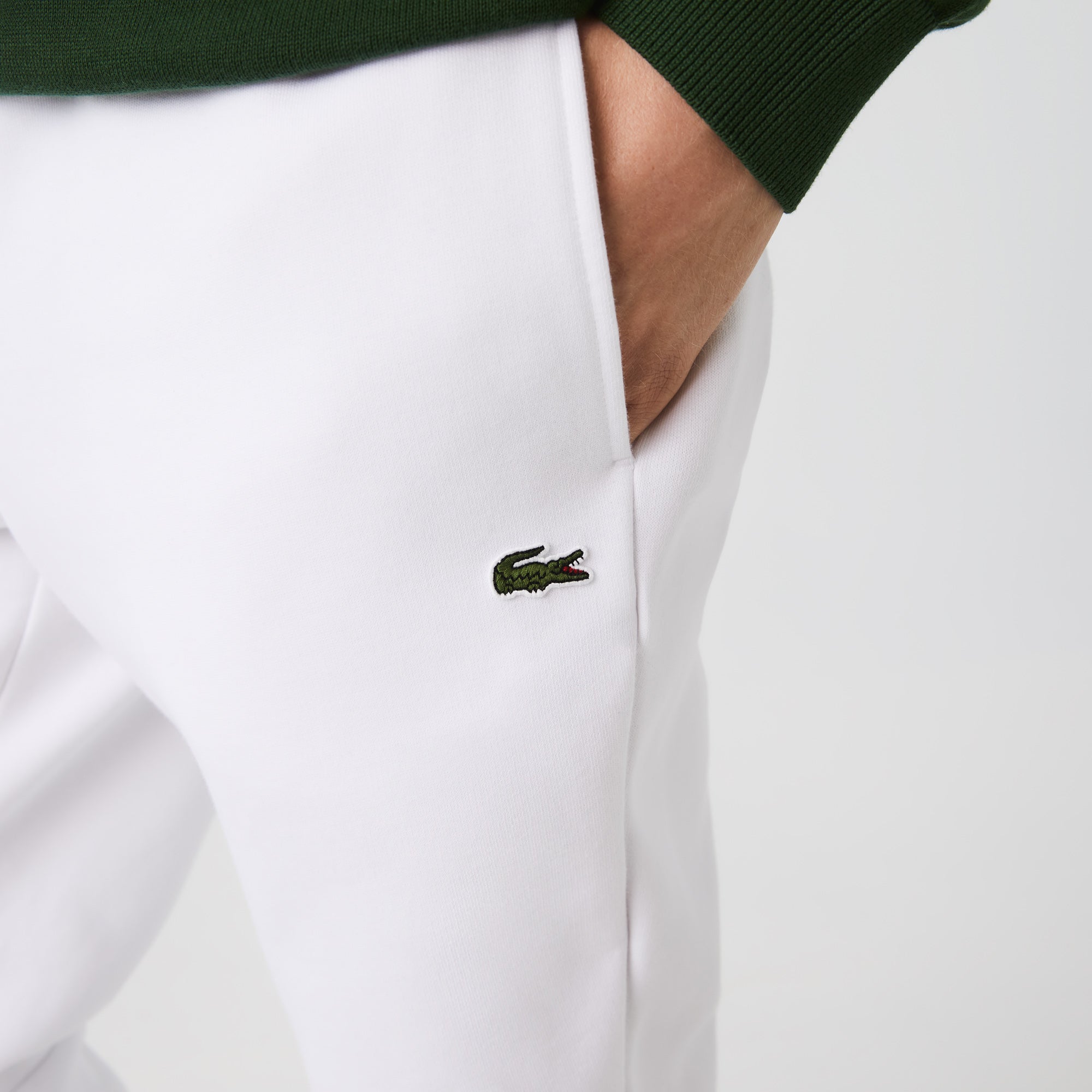 Lacoste Pantalon jogging blanc en molleton Lothaire