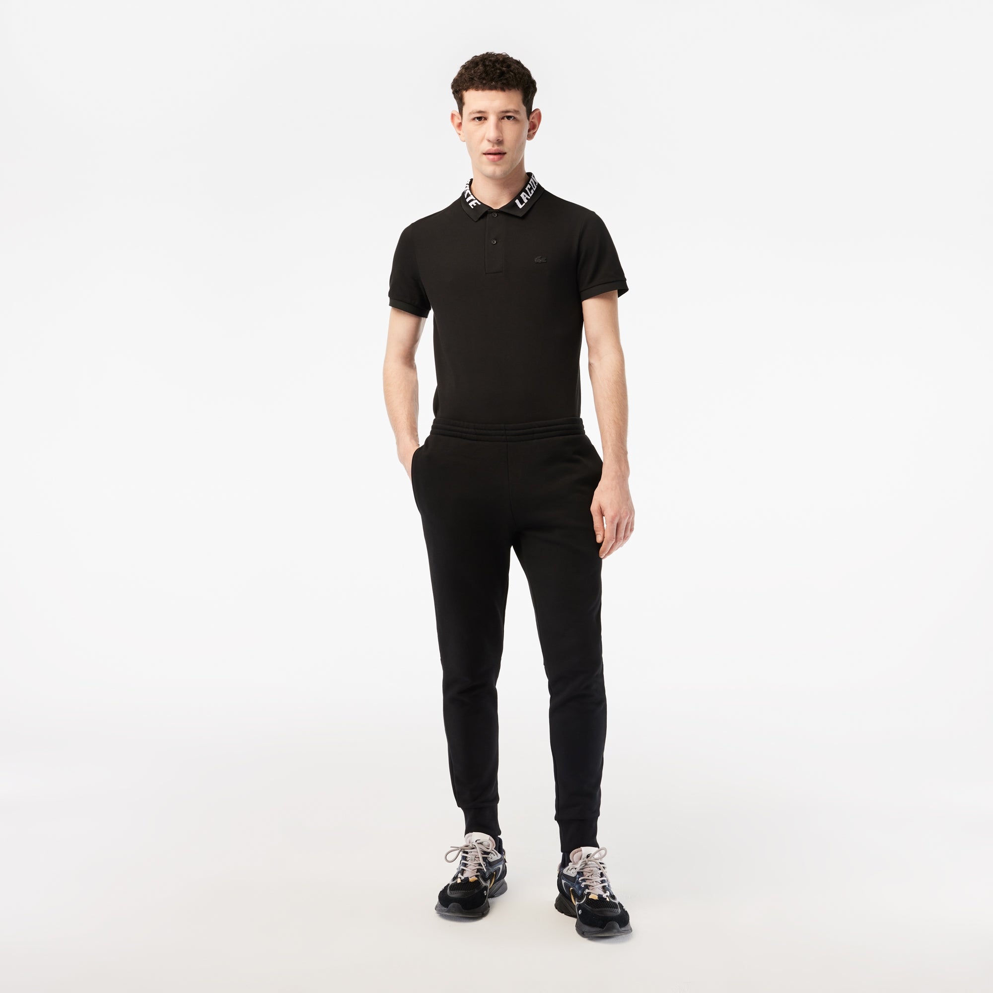 Jogging lacoste molleton noir sale