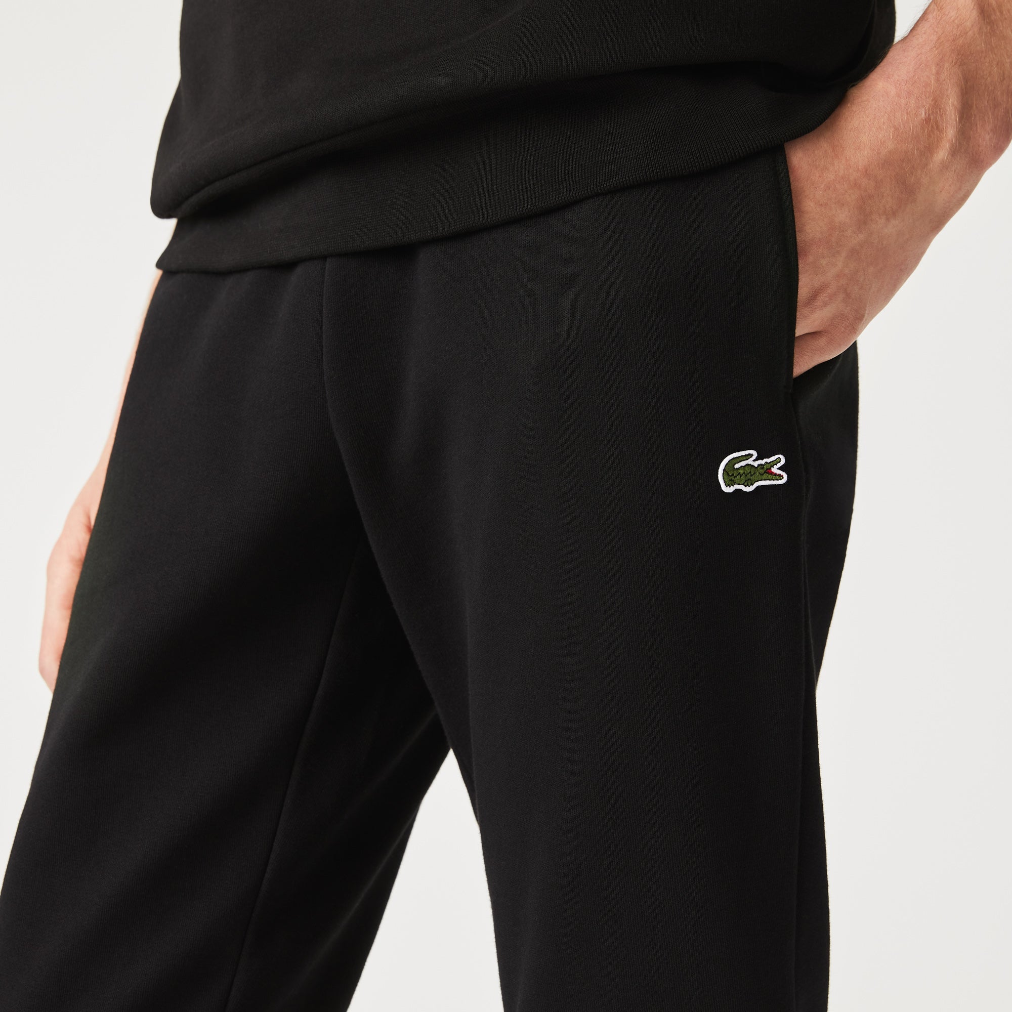 Lacoste Pantalon jogging noir en molleton Lothaire