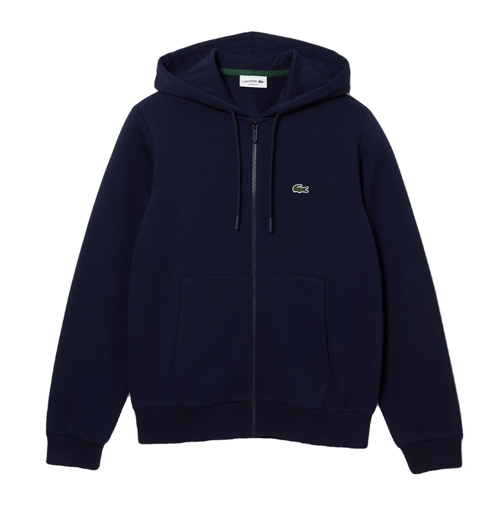 Lacoste Sweatshirt à capuche zippé Marine en molleton - Lothaire