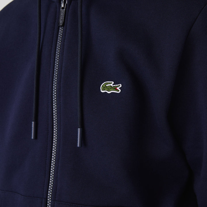 Lacoste Sweatshirt à capuche zippé Marine en molleton - Lothaire