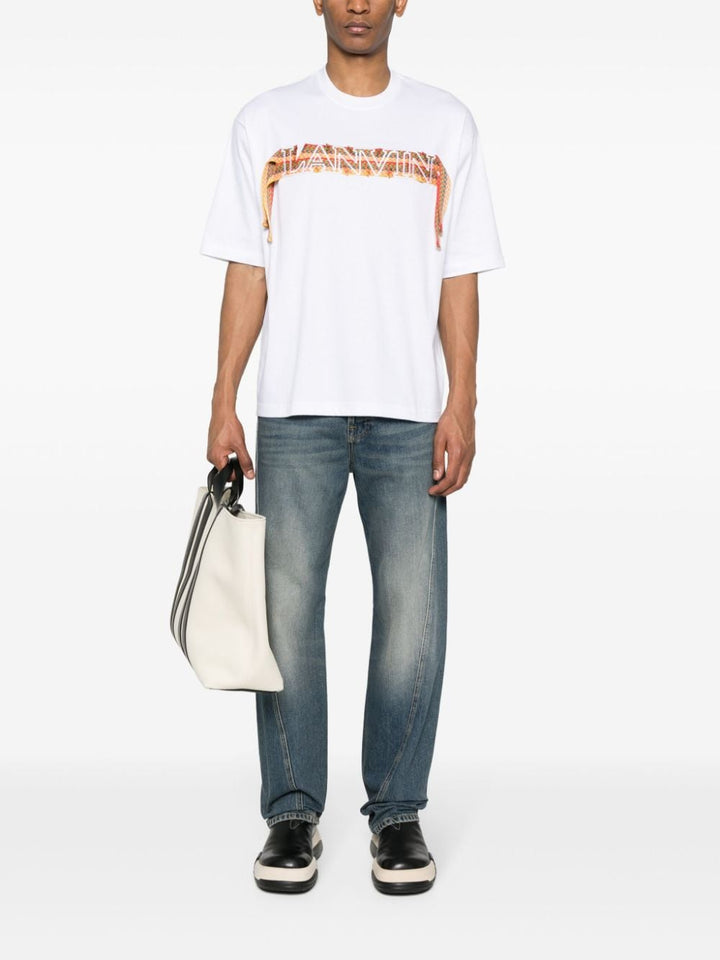 Lanvin T-shirt blanc oversize brodé Curb Lace - Lothaire