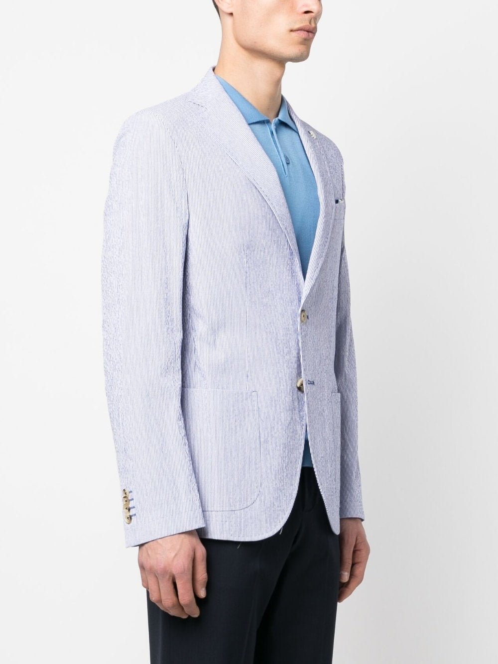 Manuel Ritz Blazer bleu boutonné à rayures - Lothaire