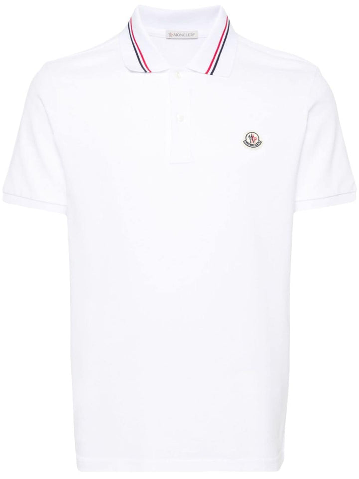 Moncler - Polo white à empiècement logo - Lothaire