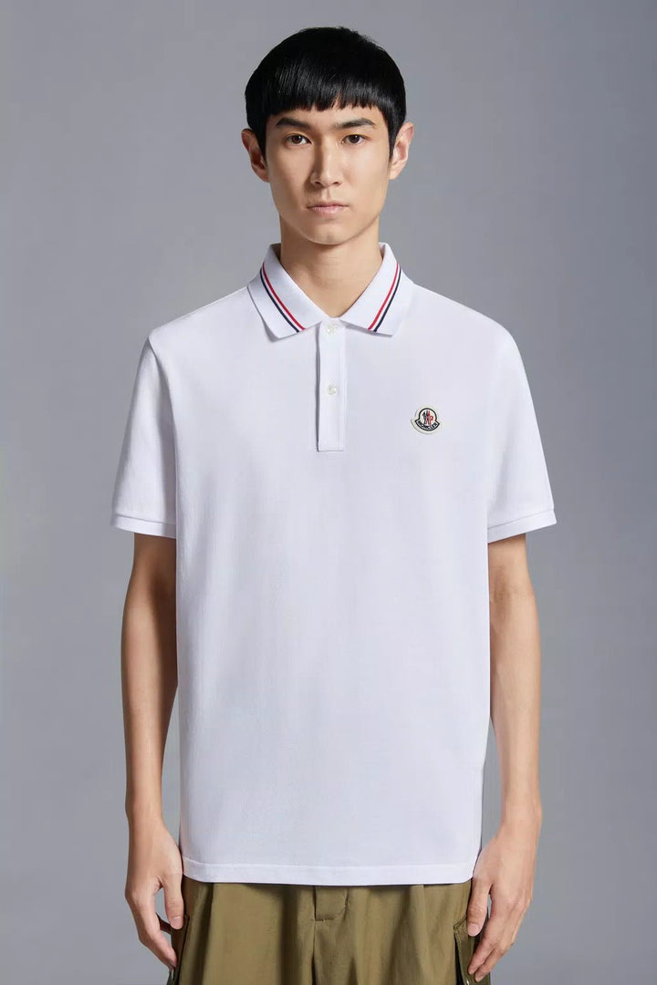 Moncler - Polo white à empiècement logo - Lothaire