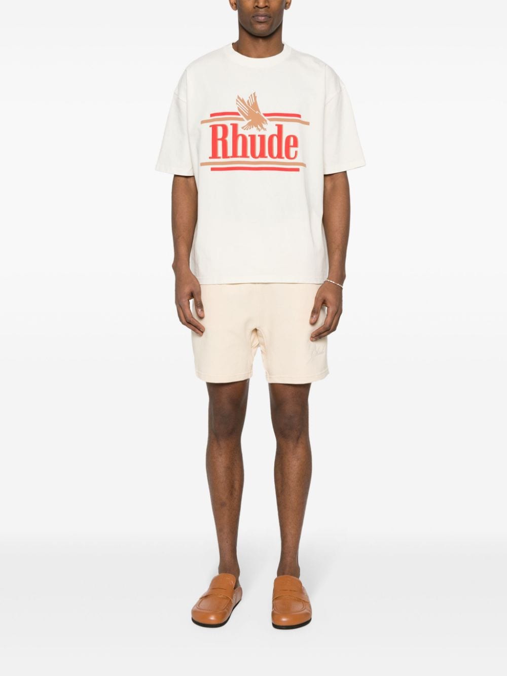 Rhude - T Shirt white à logo imprimé - Lothaire