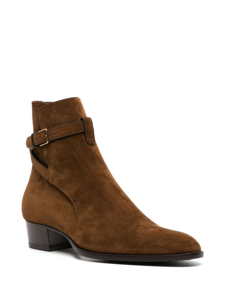 Saint Laurent Bottines Brown Wyatt en daim - Lothaire