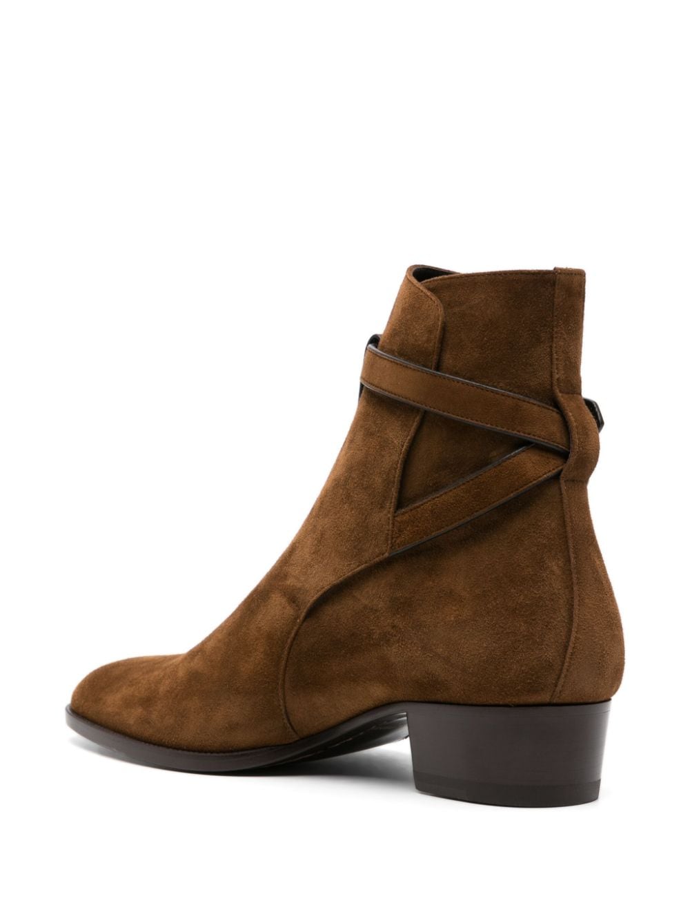 Saint Laurent Bottines Brown Wyatt en daim - Lothaire