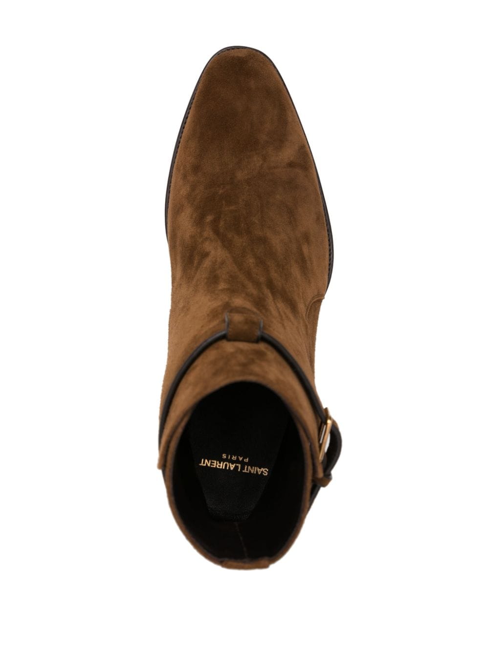 Saint Laurent Bottines Brown Wyatt en daim - Lothaire