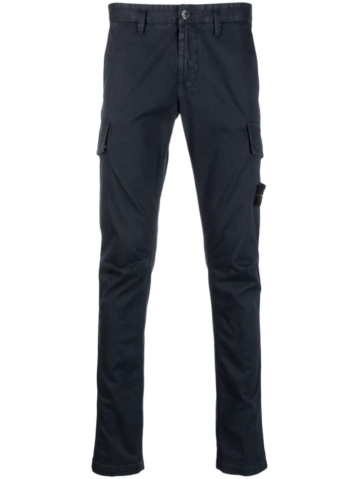 Stone Island Pantalon bleu cargo 30410 SUPIMA® COTTON - Lothaire