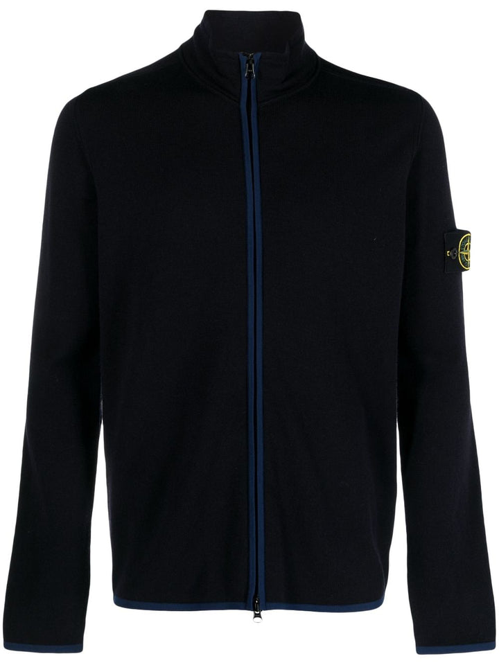 Stone Island Sweat navy zippé à patch Compass - Lothaire