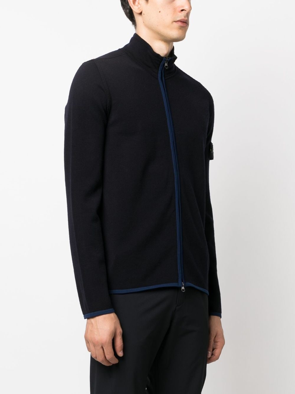 Stone Island Sweat navy zippé à patch Compass - Lothaire