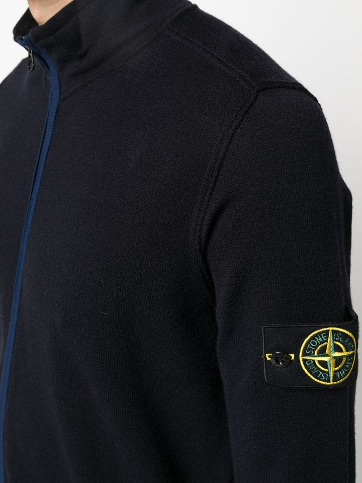 Stone Island Sweat navy zippé à patch Compass - Lothaire