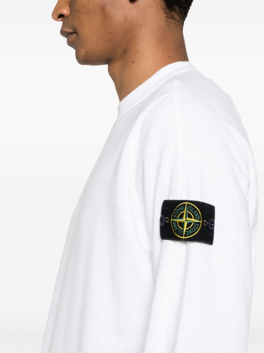 Stone Island - Sweat white 66060 ‘OLD’ TREATMENT - Lothaire