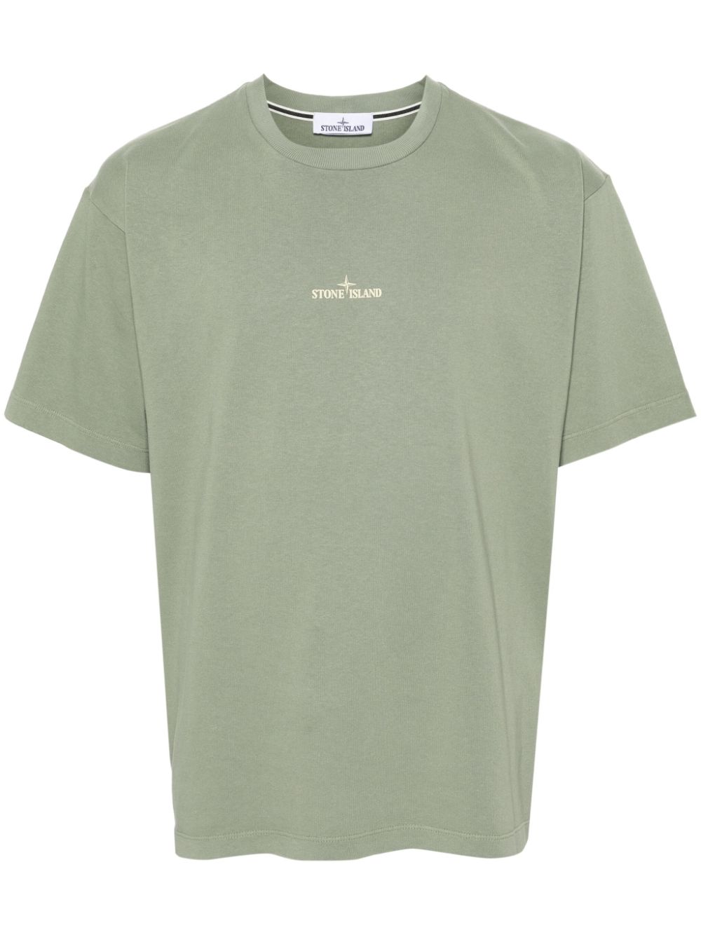 Stone Island - T-Shirt sage 2RC89 'SCRATCHED PAINT ONE' PRINT - Lothaire