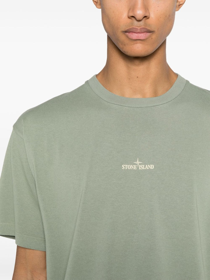 Stone Island - T-Shirt sage 2RC89 'SCRATCHED PAINT ONE' PRINT - Lothaire